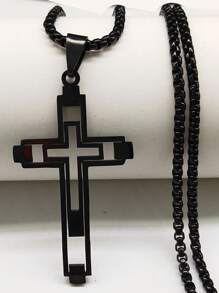 吊坠不锈钢男士项链 适合男士 女士 金色 男士链式项链 - 項鍊 - 查看 4