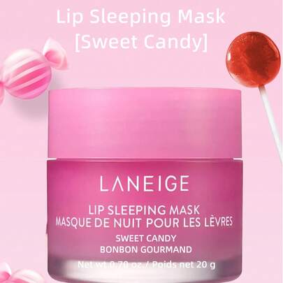 Laneige K-Beauty 20g 唇部睡眠面膜，滋养、保湿、维生素 C、穆鲁穆鲁油和乳木果油、抗氧化剂、脱皮、干燥的嘴唇、韩国化妆品、甜蜜糖果
