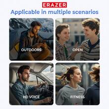 ERAZER XF32 Open-Ear True Headphones With Screen Hd Touch, Luminous Cool Headphones Easy To Carry, Hifi Hd Sound Quality, Easy To Carry, Suitable For A Variety Of Scenarios Use Wear - Black XF32 - View 9