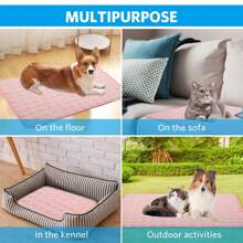 PETSIN Waschbare Hunde Kühlmatte aus Eisseide Kühlmatte für Hunde, selbstkühlende Decke für Haustiere, Hunde Kühlmatte für Innen- & Außenbereich, Autositze