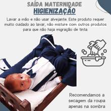 Kit Saída De Maternidade Menino Suspensório Azul Marinho