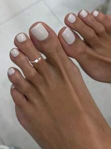 Anillos para dedo del pie de plata de ley 925 chapados en oro blanco minimalistas, sencillos y ajustables en forma de trébol de cuatro hojas para mujeres, joyas para los pies de verano