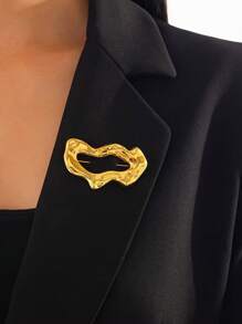 1 Peça Broche Fashion de Design Geométrico Oco de Alta Qualidade com Acabamento Brilhante, Acessório Versátil para Mulheres