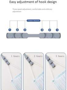 3pcs Silicone Face Mask Ear Hooks, Mask Strap Adjuster Extender Buckle Clip Holder To Prevent Ear Pain, Adjustable