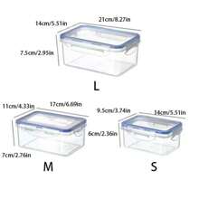 1 件密封食品储存容器，微波炉适用带盖午餐盒，办公室白领长方形密封盒，防潮 - 透明 - 查看 6