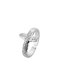 1 pièce Bague croisée latérale ouverte Jésus Christ Bague de bande chrétienne unisexe Cadeaux de bague de doigt