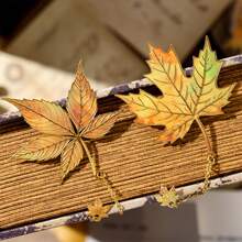 1 pezzo Segnalibro in metallo a forma di foglia caduta, regalo di laurea creativo per amici