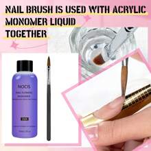 专业美甲刷清洁液 - 丙烯酸凝胶刷护理液，快速凝胶溶解，丙烯酸液体单体 - 完整清洁套装，带美甲工具 Dappen 盘，丙烯酸按压指甲 - 彩色 - 查看 5