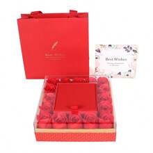 1pc Copper Alloy Artificial Zirconia Double Heart Letter "MOM" Pendant Necklace, High-End Personalized Women Fashion Necklace With Simulated Rose Gift Box, Mother's Day Gift - Gold - View 2