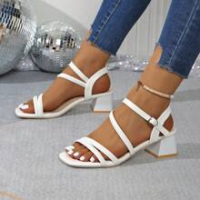 Women's High Heel Sandals, Thick Heel Net Design, Fashion Ladies Sandals For Summer Dress