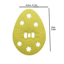 4 Pcs Easter Egg Shaped Cutlery Holder Felt Flatware Bags Table Decorations For Party - Yellow - View 8