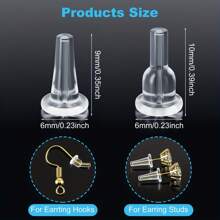 20 piezas de tapones hipoalergénicos de silicona para pendientes - transparentes, suaves con cobertura completa para pendientes de botón y de gancho - Multicolor - Ver 2