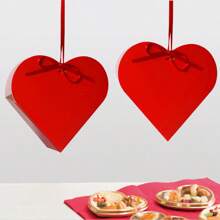 10 piezas Cajas de embalaje de papel en forma de corazón de doble cara color rojo, cajas de regalo plegables con diseño de amor para bodas y fiestas, embalaje creativo para dulces y repostería