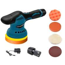 EAFC Pulidora inalámbrica práctica de 5 pulgadas, pulidora de automóviles, 12 V, 5500 rpm, enceradora eléctrica, herramienta de limpieza y belleza para automóviles