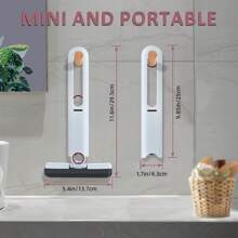 1 set Mini fregona con 3 cabezales de esponja, manos libres, fregona de escritorio, limpiador de cristales, fregona de esponja portátil multiusos, adecuado para baño, coche, ventanas y limpieza de cristales, super absorbente, artículos de limpieza, herramientas de limpieza