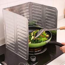 1pc, Kitchen Oil Splash Guard, Anti SplatterShield Guard, Kitchen Oil Baffle Plate, NonstickSplatter Guard, Aluminium Anti Splatter ShieldGuard,Stove Heat Insulation Baffle,KitchenGadgets ForSchool,Office,Household,Travel,Bag,Organizer,Storage Vale