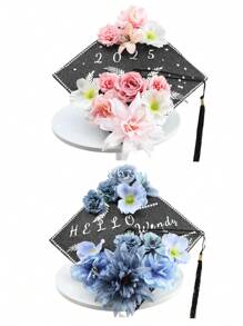 5 件毕业帽装饰，毕业装饰，闪光 DIY 毕业帽贴纸，带粘性背衬，用于 DIY 毕业帽装饰，祝贺毕业派对用品，毕业工艺品 DIY 剪贴簿用品，毕业派对礼物