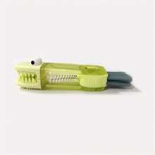 1pc Cute Crocodile 3-In-1 Bottle Brush - Multipurpose Kitchen Cleaning Tool, Suitable For Bottles, Grooves And Caps, With Bristles, Portable Design, Fit For Home And Office Use
