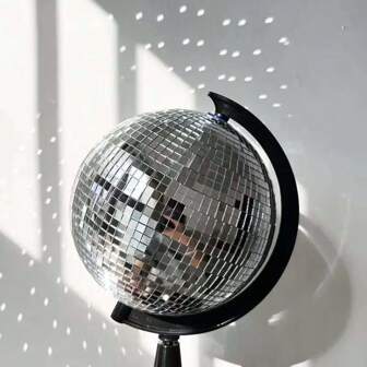 1pc Disco Ball Globe Decor, Rotatable And Detachable Artistic Mirror Reflective Ornament For Home And Office Desk, Suitable For Indoor And Outdoor Use, Desktop Decor, Novelty--Disco Ball UFO Decoration Room Decoration Aesthetics Halloween Decoration Gifts Birthday Graduation