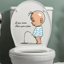1 ملصق ذاتي اللصق بتصميم كرتوني لغطاء المرحاض، ملصق ديكور مقاوم للماء لغطاء المرحاض، ديكور منزلي لحمام المنزل، سجادة حمام، ديكور موسمي للحمام وإكسسواراته