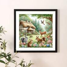 Pintura de Diamante 5D DIY, Kit de Bordado de Diamante de Ponta Redonda, Presente Decorativo Mosaico de Diamante para Iniciantes, 23,62 x 23,62 polegadas/60x60 cm, Adequado para Decoração Doméstica e Decoração de Parede