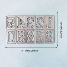 Digital Decoration Metal Cutting Dies For Numbers Card DIY Scrapbooking Embossing Stencil Paper Craft Album Template Dies - Silver - View 2