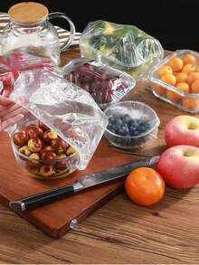 50/100/200pcs Plastic Food Covers, Food Storage Packaging, Elastic Lids Suitable For Bowls, Plates, Refrigerator, Picnic - Multicolor - View 6