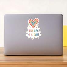 1PC One Day At A Time-sticker - Vinylsticker met bewustzijn van geestelijke gezondheid voor laptops, waterflessen en meer | Inspirerende quotesticker voor positiviteit, aanmoediging en veerkracht | Waterdichte bevestigingssticker voor dagelijkse motivatie
