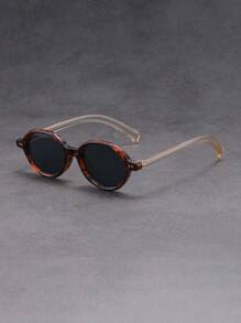 Retro Ovale Zwarte Montuur Bril, Casual Outdoor Bril, Unisex Full Frame Bril, Meerdere Kleuren Beschikbaar Geschikt Voor Wandelen, Hardlopen, Feesten, Fotoshoots