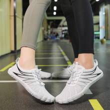 赤足运动鞋室内健身瑜伽训练鞋户外软底沙滩涉水鞋情侣款 - 白黑 - 查看 7