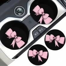 2 pièces Dessous de verre pour tasses de voiture avec imprimé nœud, tapis pour tasses de voiture stylé, séchage rapide et antidérapant