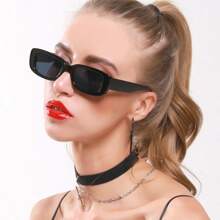 1 Pair Women Retro Small Square Frame Casual Minimalist Fashion Glasses, Suitable For Daily Commute