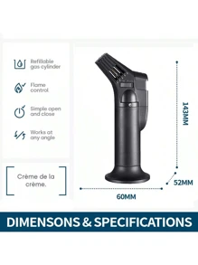 Blow Torch Lighter Refillable Butane Gas Micro Welding Soldering Brazing Tools - Black - View 2