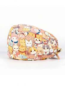 Bouffant Scrub Caps Working Surgical Cap Nurse Hats Com Botões E Faixa De Suor Ajustável Tie Back Hat Mulheres Homens Presente De Dia Dos Namorados