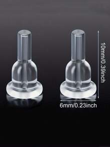 20 piezas de tapones hipoalergénicos de silicona para pendientes - transparentes, suaves con cobertura completa para pendientes de botón y de gancho - Multicolor - Ver 7