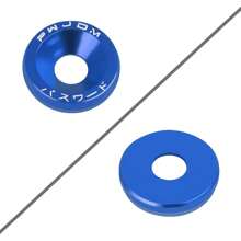 1 Set (20pcs Total) Includes 10pcs M6 Aluminum Alloy Polished Flat Washers And 10pcs Bolts, Bumper & Engine Recessed Screws For Car Styling Plate Installation And Decoration - one-size - View 10