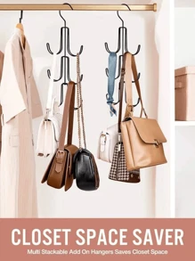 1PC Bag Rack Hook-Multi-Function Belt Tie Hook, 3-Layer Bag Hanger Iron Handbag Belt Hook, Home Cloakroom Storage Rack,Back To School,Dorm Essentials - Multicolor - View 6