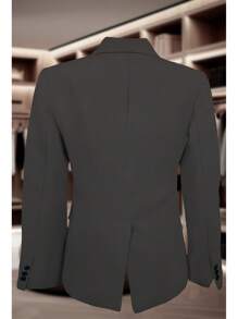 SACO LISO CON SOLAPA A UN BOTON - Negro - Ver 3