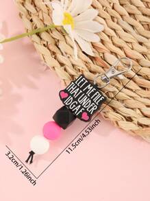 1pc Heart Shaped Cute Silicone Keychain, Valentine's Day Gift - Multicolor - View 6