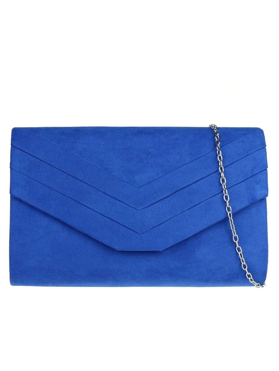 Girly Handbags Womens Faux Suede Plain Clutch Bag