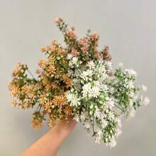Simulation Of Five-Forked Baby's Breath Plant Wedding Photo Decoration Artificial Flower Flower Arrangement Indoor And Outdoor Decoration Project Landscaping Hotel Shop Window Flower Arrangement Ornaments,Garden Decor,Outdoor Plant,Gardening,Fake Flowers