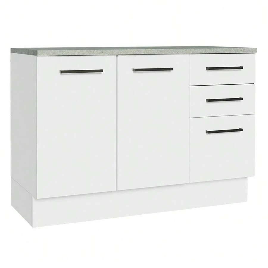 Madesa Gabinete 2p 3 Cajones Com Encimera Agata Blanco - Blanco - Ver 1