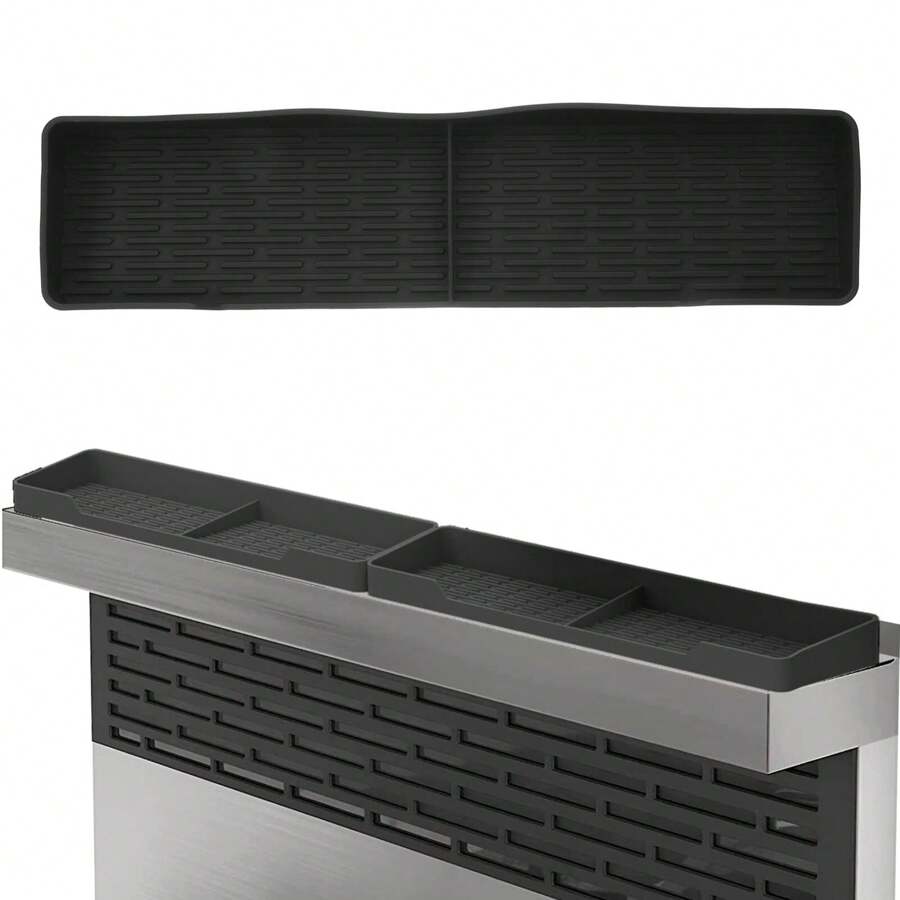 15 Inch Silicone Stove Top Shelf Magnetic For Kitchen Gadgets, Soft Flexible Strong Magnetic Heat Resistant Spice Rack Kitchen Organizer For Over Stove