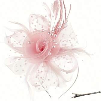 1 pieza Sombrero Fascinador para Mujer - Sombrero Fascinador de Té, Derby, Iglesia para Boda y Cóctel con Diadema y Pinza para el Cabello