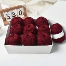 24/12/6/1 件 50g 套装彩色纱球，手工 DIY 针织，粘贴绘画，涤纶纱，手工编织钩包，帽子，围巾线，8/4 股储物篮，手工编织中粗纱适用于各种针织产品，适用于彩色艺术和 DIY 工艺品 - 彩色 - 查看 19