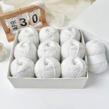 24/12/6/1 件 50g 套装彩色纱球，手工 DIY 针织，粘贴绘画，涤纶纱，手工编织钩包，帽子，围巾线，8/4 股储物篮，手工编织中粗纱适用于各种针织产品，适用于彩色艺术和 DIY 工艺品 - 彩色 - 查看 16