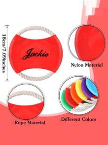 定制狗玩具，绳子玩具，绣有狗名字的咀嚼玩具，狗训练绳 - 彩色 - 查看 4