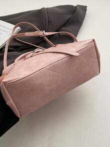 Bolso de hombro de moda de unicolor de PU para mujer, versátil y ligero de gran capacidad, bolso cruzado, diseño bonito y simple, estilo oficinista elegante, adecuado para estudiantes universitarias, mujeres trabajadoras, oficina, campus, viajes de negocios, fiestas, viajes al aire libre y regalo de cumpleaños