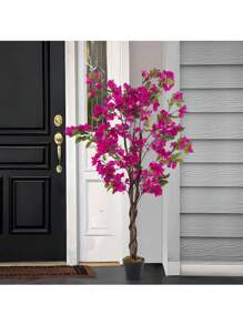 Living And Home Artificial Bougainvillea Blossom Tree In Pot For Decoration - Red 150cm - View 9