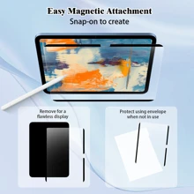 Magnetic Removable Paper Screen Protector, Compatible With IPad 2025Air/2024Air (11"/ 13"), IPad 11th/10th/9th/8th/7th/6th/5th GEN (10.9"/ 10.2"/ 9.7"/ 11"), IPad Pro 11" (2024-2022-2021-2020-2018), IPad Pro 12.9" (2022-2021-2020-2018), IPad 2024Pro 13", IPad Mini7/Mini6 (8.3"), Mini4/Mini5 (7.9"), HD, Bubble-Free, Reusable Gift For Birthday, Family, Friends Pad Screen Protector, Pad Accessories Waterproof Shockproof Anti-Fall Anti-Fall Scratch Resistant Anti-Fingerprint Full Cover
